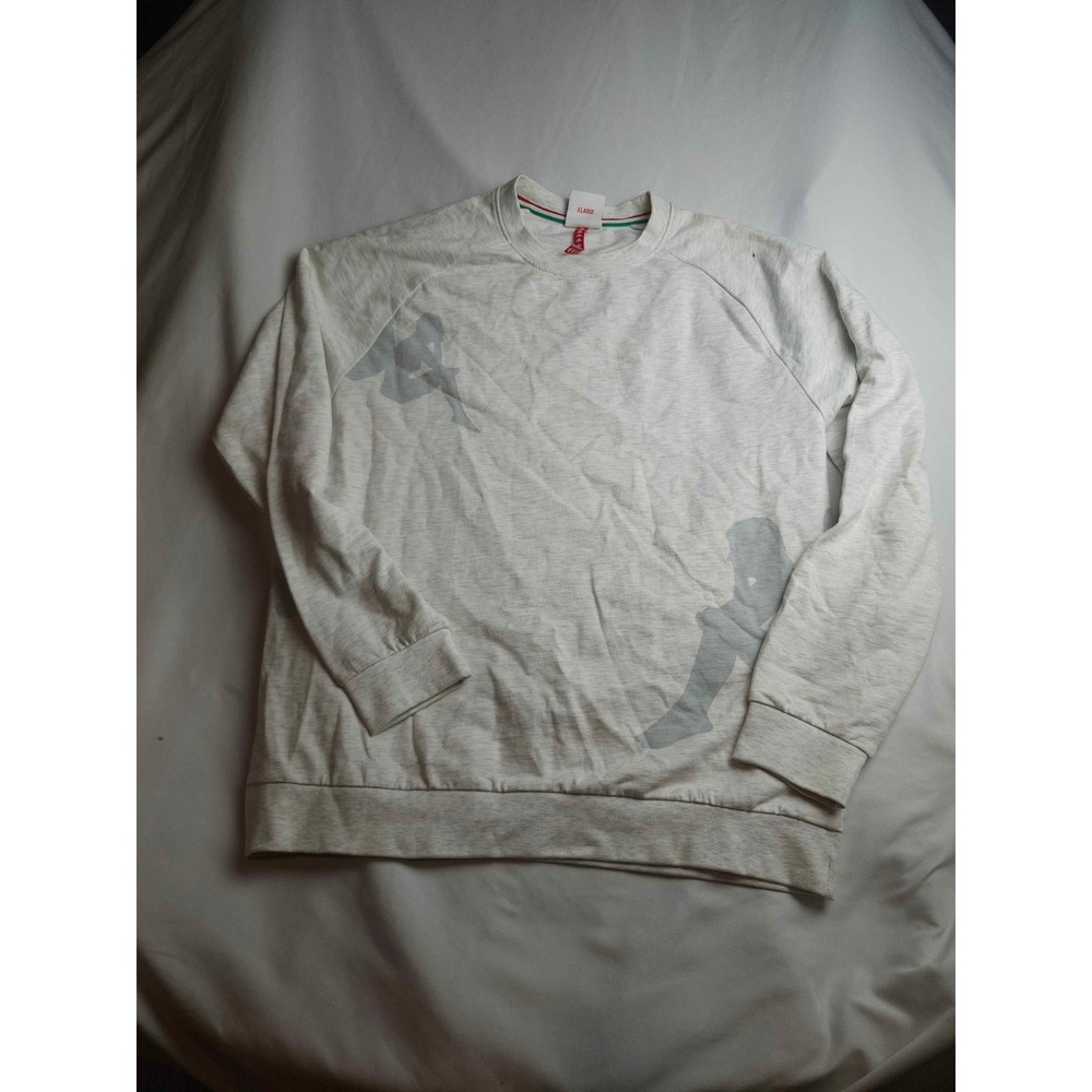 Kappa Omini Logo Sweatshirt Mens XL Grey Heather Raglan Crewneck Pullover